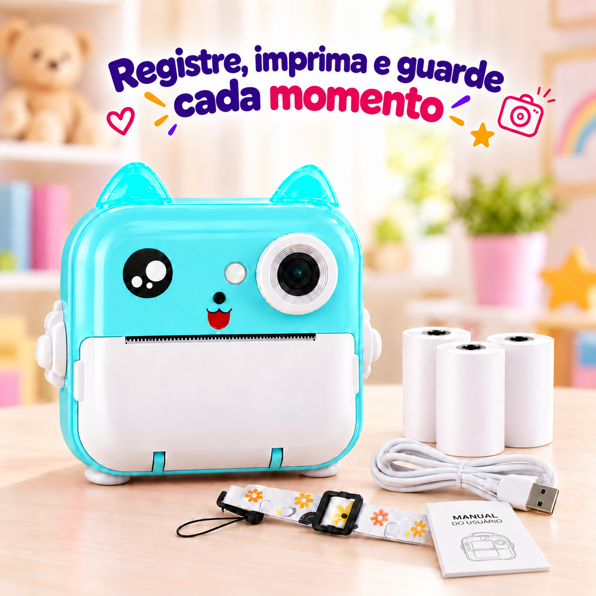 Câmera InstaKids — Impressão Instantânea