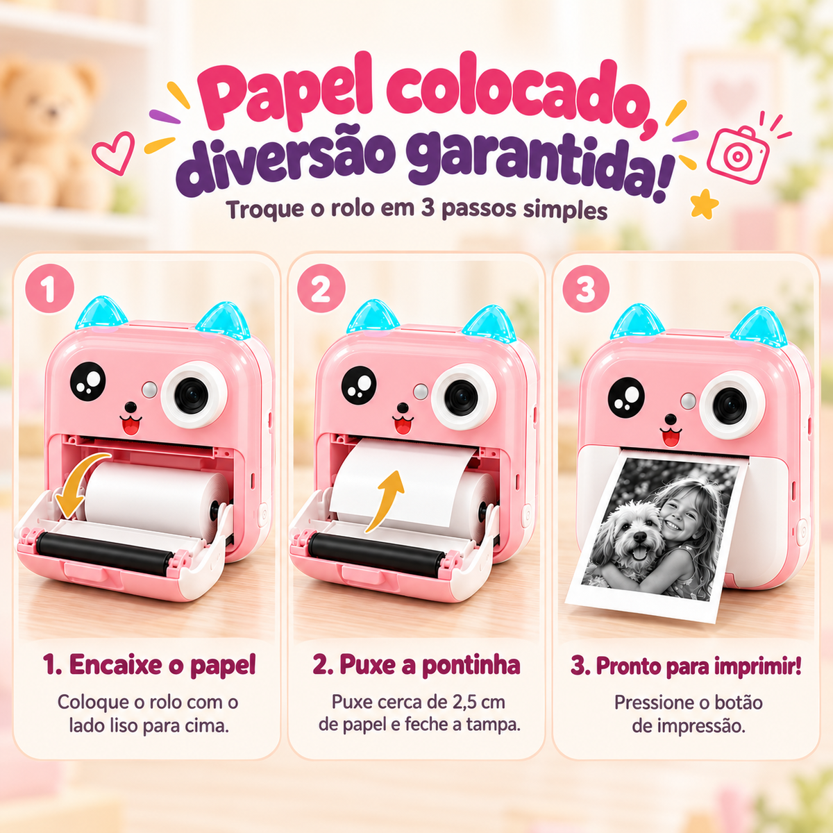 Câmera InstaKids — Impressão Instantânea