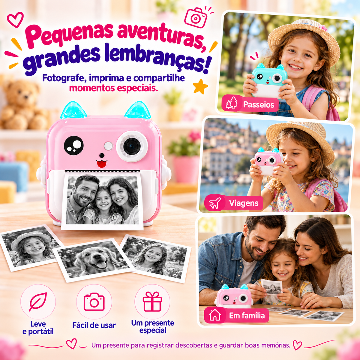 Câmera InstaKids — Impressão Instantânea